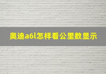 奥迪a6l怎样看公里数显示