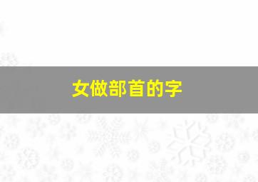 女做部首的字