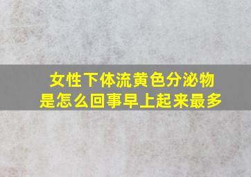 女性下体流黄色分泌物是怎么回事早上起来最多