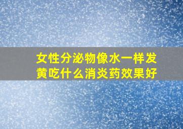 女性分泌物像水一样发黄吃什么消炎药效果好