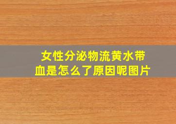 女性分泌物流黄水带血是怎么了原因呢图片