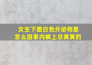 女生下面白色分泌物是怎么回事内裤上总黄黄的