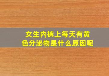 女生内裤上每天有黄色分泌物是什么原因呢