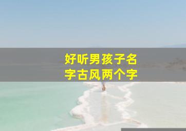 好听男孩子名字古风两个字