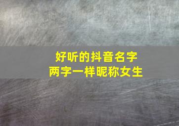 好听的抖音名字两字一样昵称女生