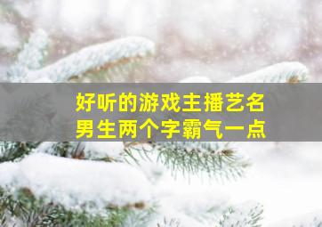 好听的游戏主播艺名男生两个字霸气一点