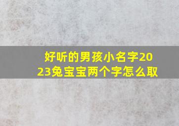 好听的男孩小名字2023兔宝宝两个字怎么取