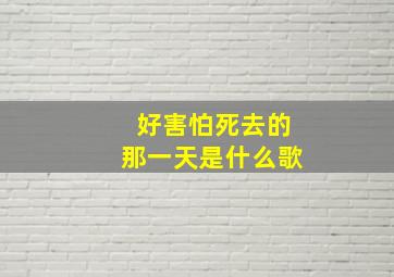 好害怕死去的那一天是什么歌