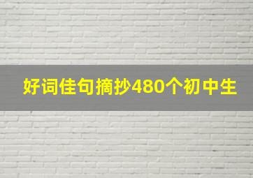 好词佳句摘抄480个初中生