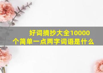 好词摘抄大全10000个简单一点两字词语是什么