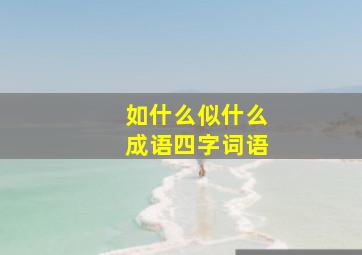 如什么似什么成语四字词语