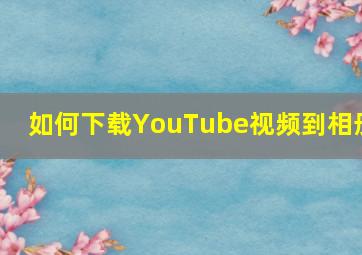 如何下载YouTube视频到相册