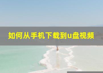 如何从手机下载到u盘视频