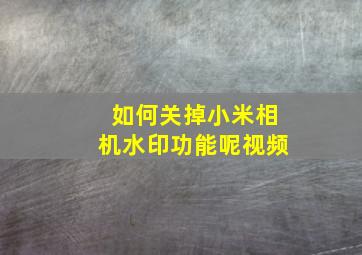 如何关掉小米相机水印功能呢视频