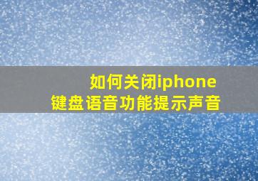 如何关闭iphone键盘语音功能提示声音