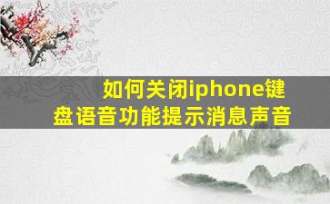 如何关闭iphone键盘语音功能提示消息声音