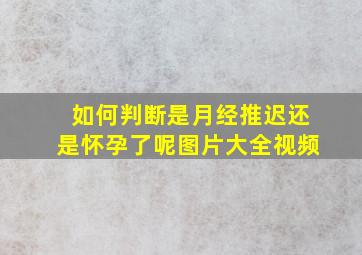 如何判断是月经推迟还是怀孕了呢图片大全视频