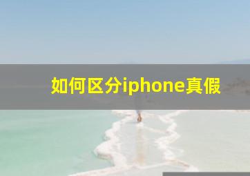 如何区分iphone真假