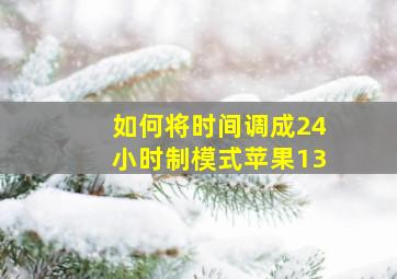 如何将时间调成24小时制模式苹果13