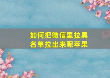 如何把微信里拉黑名单拉出来呢苹果