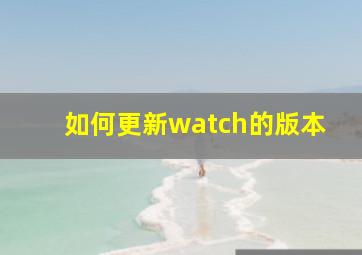 如何更新watch的版本