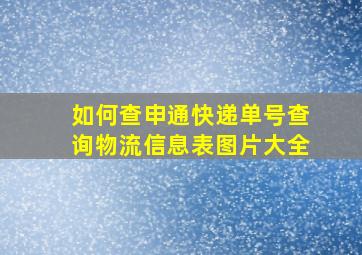 如何查申通快递单号查询物流信息表图片大全