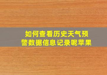 如何查看历史天气预警数据信息记录呢苹果