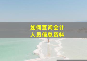 如何查询会计人员信息资料