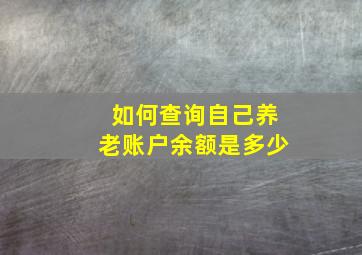 如何查询自己养老账户余额是多少