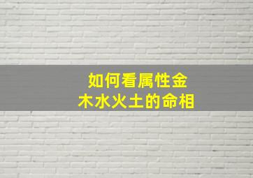 如何看属性金木水火土的命相