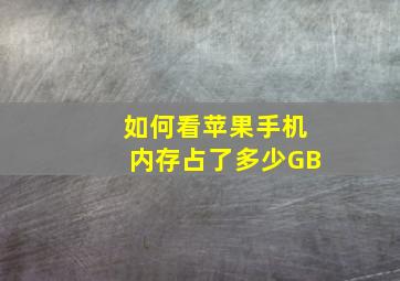 如何看苹果手机内存占了多少GB