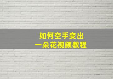 如何空手变出一朵花视频教程