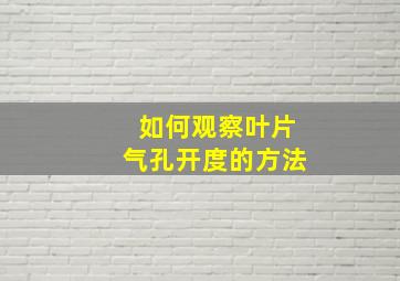 如何观察叶片气孔开度的方法