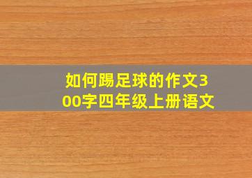 如何踢足球的作文300字四年级上册语文