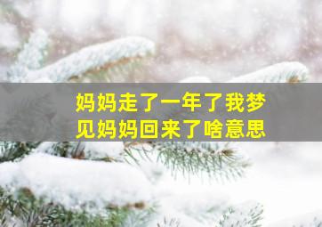 妈妈走了一年了我梦见妈妈回来了啥意思