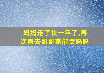 妈妈走了快一年了,再次回去哥哥家能哭吗吗