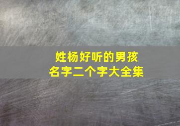 姓杨好听的男孩名字二个字大全集