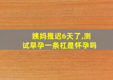 姨妈推迟6天了,测试早孕一条杠是怀孕吗