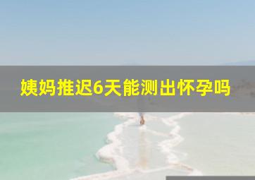 姨妈推迟6天能测出怀孕吗