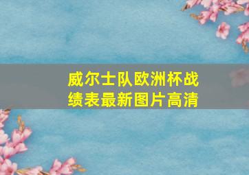 威尔士队欧洲杯战绩表最新图片高清