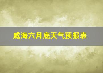 威海六月底天气预报表