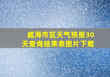 威海市区天气预报30天查询结果表图片下载