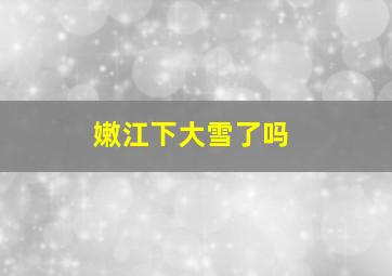 嫩江下大雪了吗