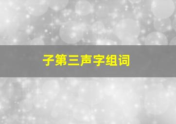 子第三声字组词