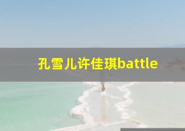 孔雪儿许佳琪battle