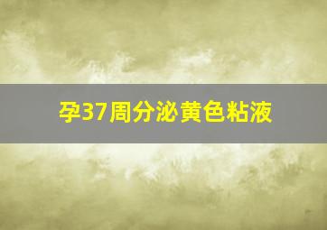 孕37周分泌黄色粘液