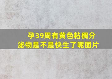 孕39周有黄色粘稠分泌物是不是快生了呢图片