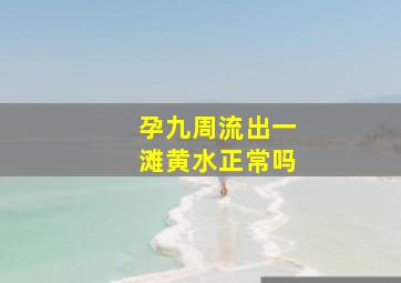 孕九周流出一滩黄水正常吗