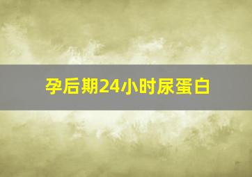 孕后期24小时尿蛋白