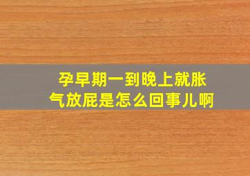 孕早期一到晚上就胀气放屁是怎么回事儿啊